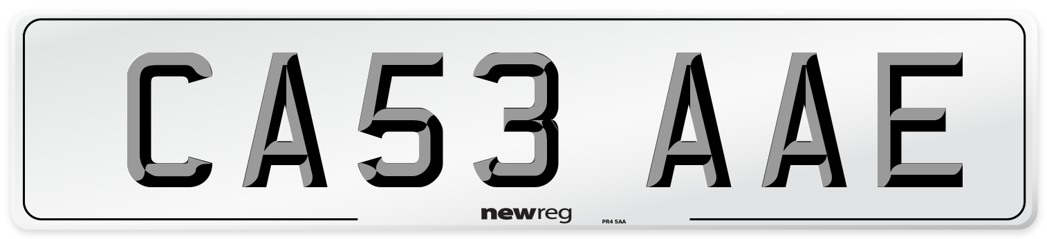 CA53 AAE Number Plate from New Reg